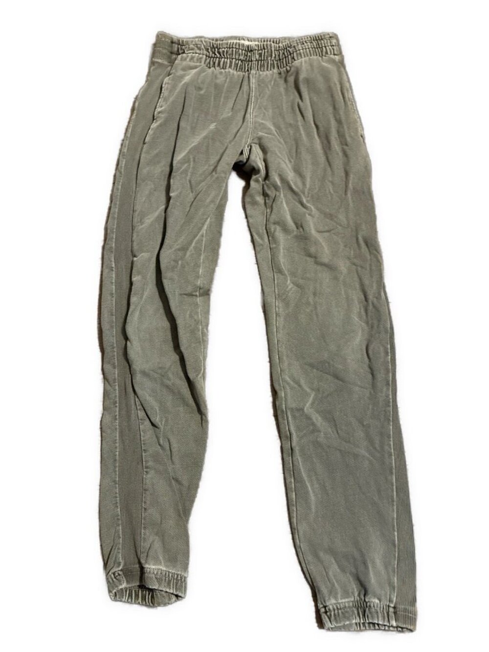 Talentless Gray Ribbed Mid Rise Side Panel Elastic Waist Jogger Sweatpants Small